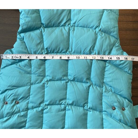Eddie Bauer Women’s Down Vest Sz XS Turquoise Adjustable Waist Snaps EB650 - Picture 15 of 16